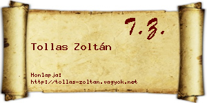 Tollas Zoltán névjegykártya