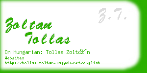 zoltan tollas business card